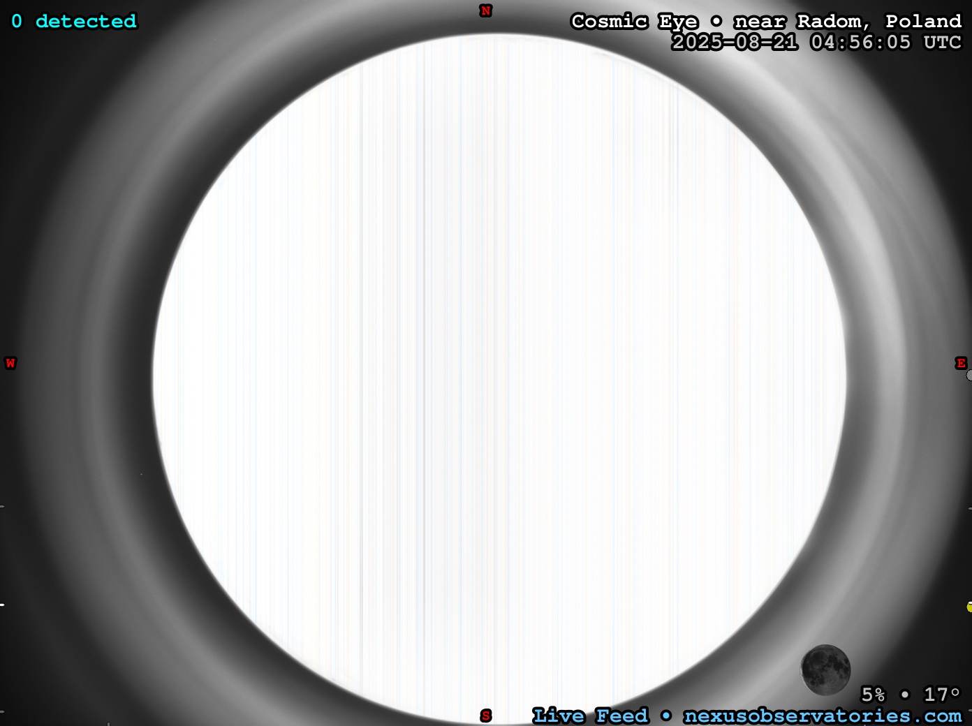 Latest sky image from Oculus Pro AllSky Camera